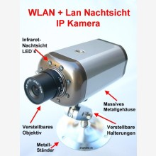 Wlan und Lan IP Netzwerk Kamera mit Nachtsicht!