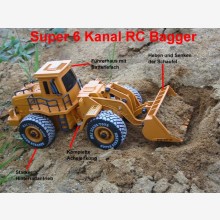 Endlich: 6 Kanal RC Bagger ferngesteuert!