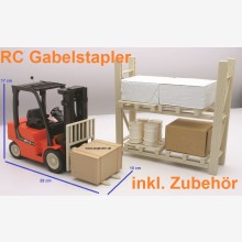 Ferngesteuerter RC Funk Gabelstapler Blue Ray mit Paletten, viele Funktionen!