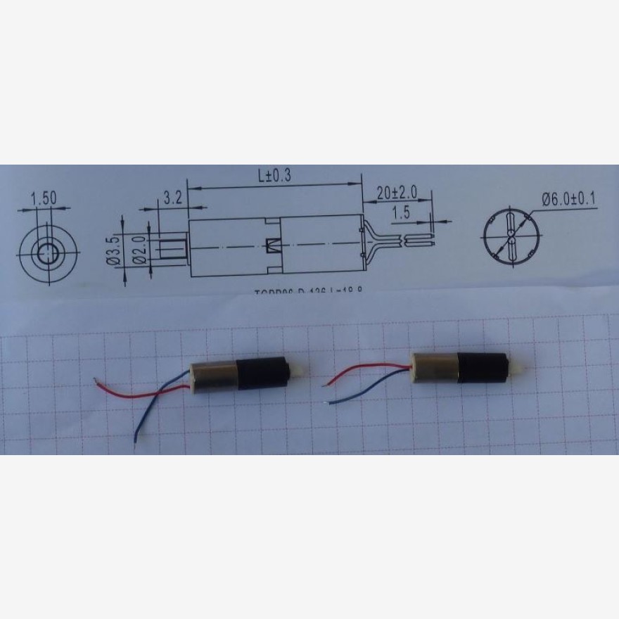 Sehr kleiner PGM6 Mini-Getriebemotor 3V, 15/Umdr./min., 1:136! Sehr kleiner PGM6 Mini-Getriebemotor 3V, 15/Umdr./min., 1:136!
