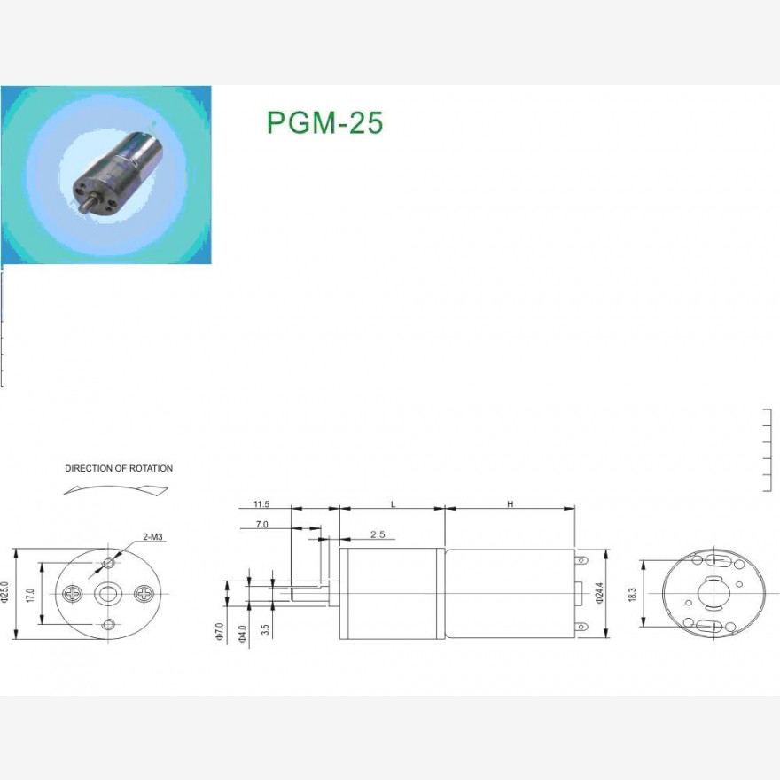 PGM25 Mini-Getriebemotor 12V, 48/Umdr./min. 1:98! PGM25 Mini-Getriebemotor 12V, 48/Umdr./min. 1:98!
