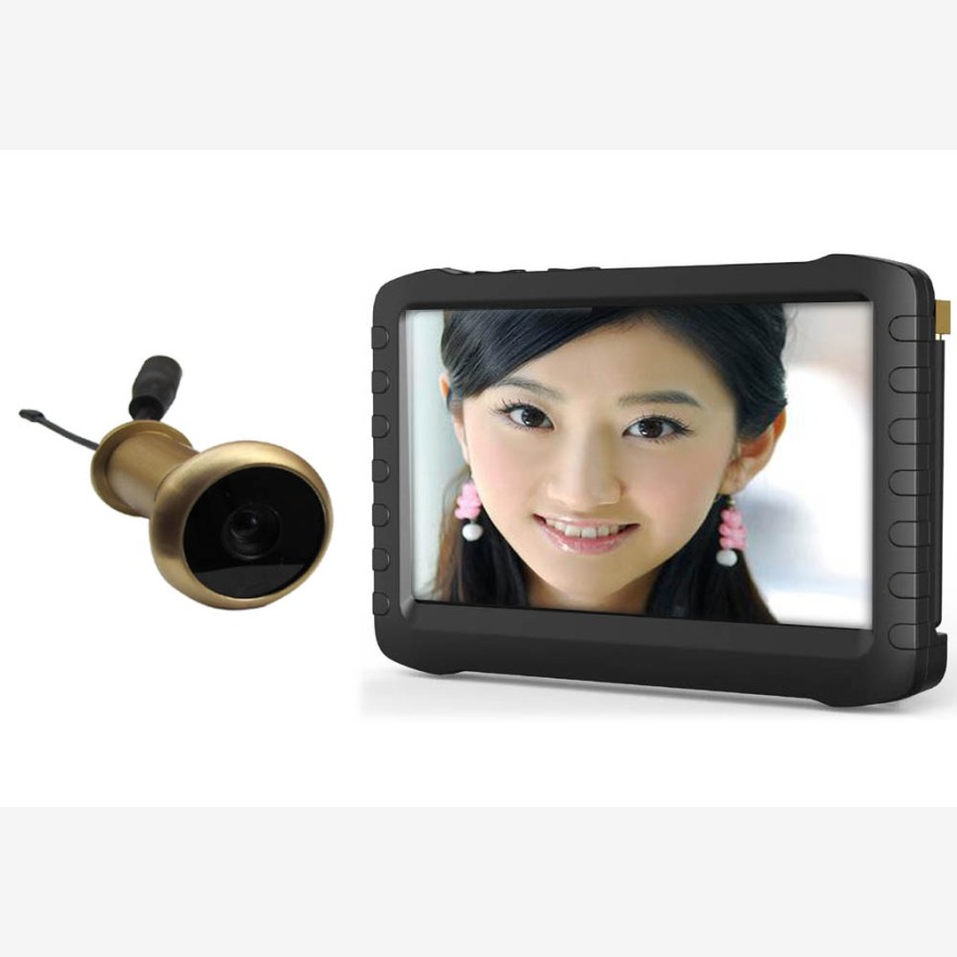 FPV Komplettpaket: Portabler 5 Zoll Berry Monitor mit 5,8GHz Türspion Funkkamera
