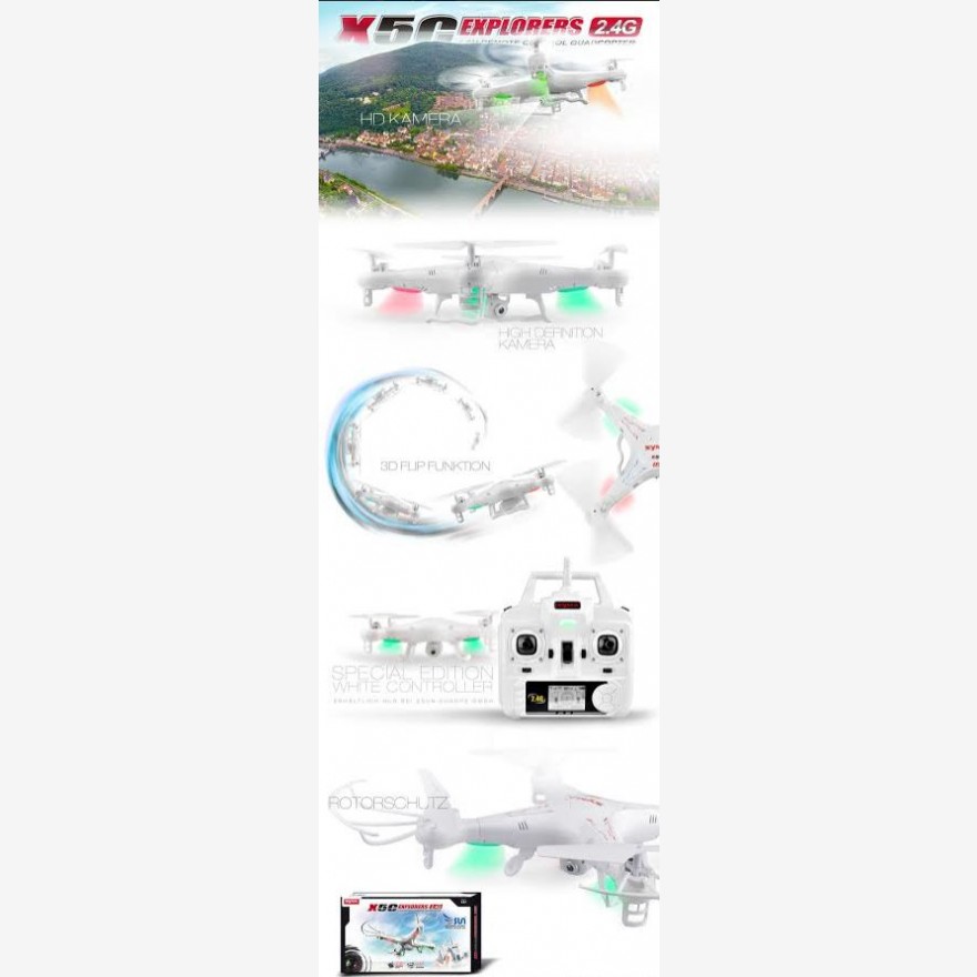 Drohne Multikopter X5C mit HD-Kamera R/C funkgesteuert mit 3D Flip Hammer! Drohne Multikopter X5C mit HD-Kamera R/C funkgesteuert mit 3D Flip Hammer!