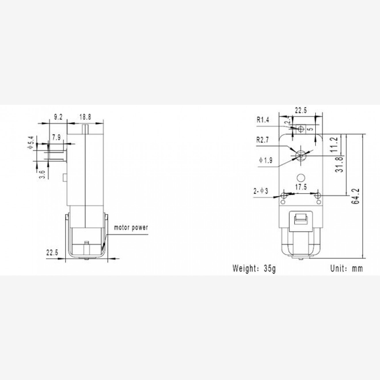Winkelgetriebemotor mit 1 Ausgang 6V, 95/Umdr./min., 1:120! Winkelgetriebemotor mit 1 Ausgang 6V, 95/Umdr./min., 1:120!