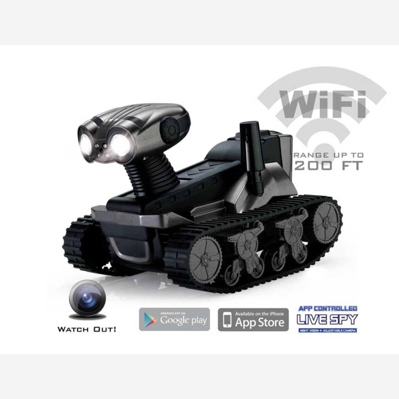 Wifi Rovospy II Kettenfahrzeug mit Live-Video! Wifi Rovospy II Kettenfahrzeug mit Live-Video!